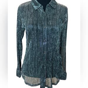 New ~ SARA MICHELLE ~ Long Sleeve Button Down Blouse Top Size M